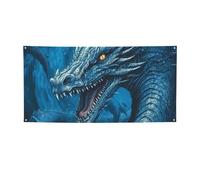 Banner di benvenuto Bandiera per feste Sfondo Fotografia Sfondo Banner Drago Cool Blue Sign Photo Puntelli Banner per Recinzione Compleanno Giardino Forniture per Feste Bomboniere Decorazione da
