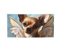 Banner di benvenuto Bandiera per feste Sfondo Fotografia Sfondo Banner Marrone Chihuahua Ali d'Angelo Segno Foto Puntelli Banner per Recinzione Compleanno Giardino Forniture per Feste Bomboniere