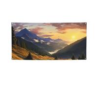 Banner di benvenuto Bandiera per feste Sfondo Fotografia Sfondo Banner Montagna Tramonto Paesaggio Segnale Fotografico Puntelli Banner per Recinzione Compleanno Giardino Forniture per Feste Bomboniere