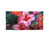 Banner di benvenuto Bandiera per feste Sfondo Fotografia Sfondo Banner Pianta Tropicale Fiore Segno Foto Puntelli Banner per Recinzione Compleanno Giardino Forniture per Feste Bomboniere Decorazione