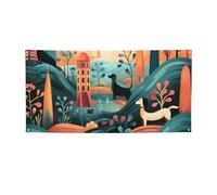 Banner di benvenuto Bassotto Modello Bandiera Festa Fotografia Sfondo Bandiera Decorazioni Festa di Compleanno Decorazione Della Parete Segno Puntelli Foto Bandiera Banner per Recinzione Giardino