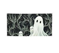 Banner di benvenuto Bianco fantasia fantasma Bandiera Festa Fotografia Sfondo Bandiera Decorazioni Festa di Compleanno Decorazione da Parete Segnale Foto Puntelli Bandiera Banner per Recinzione