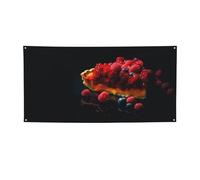 Banner di benvenuto Delicacies con frutti di bosco bandiera festa fotografia sfondo bandiera decorazioni festa di compleanno decorazione da parete segno puntelli foto bandiera banner per recinzione