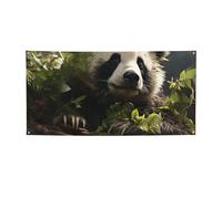 Banner di benvenuto Panda nei boschi Bandiera per feste Fotografia Sfondo Bandiera Decorazioni Festa di Compleanno Decorazione da parete Segnale Foto Puntelli Bandiera Banner per Recinzione Giardino