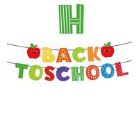 Banner di benvenuto per il ritorno a scuola, decorazioni luminose per aule per il primo giorno di scuola, da appendere alla parete, per feste scolastiche (C)