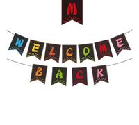 Banner di benvenuto per il ritorno a scuola, decorazioni luminose per aule per il primo giorno di scuola, cartello da appendere alla parete per decorazioni per feste scolastiche (D)