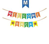 Banner di benvenuto per il ritorno a scuola, decorazioni luminose per aule per il primo giorno di scuola, da appendere alla parete, per feste scolastiche (B)