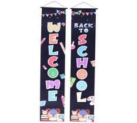 Banner di Benvenuto Scuola in Poliestere, Stampa Chiara e Colori Vivaci | Back To School Party, Hanging Ornament, Classroom Scene Layout Props, School Season Door Decor