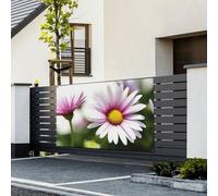 Banner di buon compleanno cartello decorativo per feste sfondo benvenuto bandiera da appendere margherita fiore banner grandi banner per recinzione esterna giardino vacanza sfondo decorazioni di buon