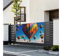 Banner di buon compleanno cartello decorativo per feste sfondo benvenuto bandiera da appendere mongolfiere banner grandi banner per recinzione esterna giardino vacanze sfondo decorazioni di buon