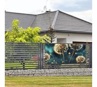 Banner di buon compleanno cartello decorazione per feste sfondo benvenuto bandiera da appendere dente di leone fiori nel cielo banner grandi banner per recinzione esterna giardino vacanza sfondo