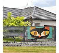 Banner di buon compleanno cartello decorazione per feste sfondo benvenuto bandiera da appendere metà secolo arte moderna gatto banner grandi banner per esterni recinzione giardino vacanze sfondo