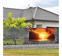 Banner di buon compleanno segno decorazione per feste sfondo benvenuto bandiera da appendere al tramonto banner grandi banner per recinzione esterna giardino vacanza sfondo decorazioni di buon