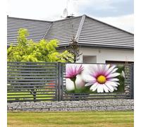 Banner di buon compleanno segno decorazione per feste sfondo benvenuto bandiera da appendere margherita fiore banner grandi banner per recinzione esterna giardino vacanza sfondo decorazioni di buon