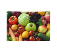 Banner di frutta e verdura fresca personalizzato grandi striscioni per feste all'aperto Lndoor con quattro fori rotondi in metallo banner segno per la decorazione di feste aziendali
