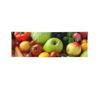 Banner di frutta e verdura fresca personalizzato grandi striscioni per feste all'aperto Lndoor con quattro fori rotondi in metallo banner segno per la decorazione di feste aziendali