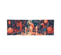 Banner di gioco di scacchi con fiori personalizzati grandi banner per feste all'aperto Lndoor con quattro fori rotondi in metallo banner segno per la decorazione di feste aziendali