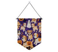 Banner di Halloween a forma di zucca gialla da appendere con asta telescopica bandierine per feste e decorazioni per porte, pareti, finestre, giardini, suministros da cortile