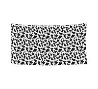 Banner di Halloween con stampa di mucca in bianco e nero perfetto per Halloween Natale design su un lato forniture per decorazioni per feste