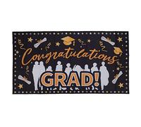 Banner di laurea 71x38 pollici Tessuti in poliestere durevoli Non sbiadisce 4 occhielli Facile installazione Banner di congratulazioni per la festa (D)