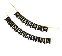 Banner di Laurea per Feste, Decorazione Nera in Carta Lettere Dorate | Facile da Appendere e Infilare, per Porte e Pareti, Allestimento Aula e Festa di Laurea