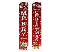 Banner di Natale, 1 coppia Banner per porte di Natale da 5, 9 piedi Decorazioni per esterni per la porta del portico appeso Benvenuto per l'arredamento delle vacanze in casa