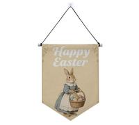 Banner di Pasqua felice appeso con asta telescopica banner bandiere appeso decorazioni per feste per ufficio, scuola, aula, dormitorio, casa