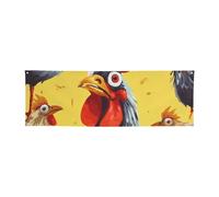 Banner di pittura di pollo artistico Banner grandi personalizzati per Lndoor Segni per feste all'aperto con quattro fori rotondi in metallo banner segno per la decorazione di feste aziendali
