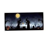 Banner di porte del garage di Halloween 13x6ft Coperchio porta da garage a tema strega con gomlegrome vibranti vibranti spaventosi decorazioni per porte del garage di Halloween, stile1.