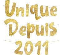 Banner dorato glitterato "unico dal 2011" - Banner per festa di compleanno 14 anni - Decorazioni e forniture per feste di compleanno