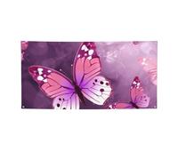 Banner e cartelli con motivo a farfalla Bandiere da appendere alla parete Banner personalizzato per feste con 4 fori sfondo con testo fotografico sfondo per feste di compleanno per interni ed esterni