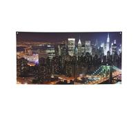Banner e cartelli notturni di New York per esterni e interni, decorazione per feste, striscione personalizzato con occhielli sfondo di compleanno cartello poster sfondo fotografico per eventi di nozze