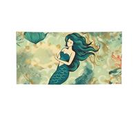 Banner e cartelli retrò a forma di sirena bandiere da appendere alla parete Banner personalizzato per feste con 4 fori sfondo con testo fotografico sfondo per feste di compleanno per interni ed