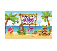 Banner Festa Aloha -72 x 43 Pollici, Aloha Party Banner Sfondo Spiaggia Tropicale Estiva Hawaiano Aloha Decorazioni per Feste per l'Estate Tropical Luau Hawaiian Party Decoration Supplies