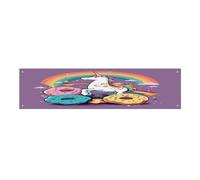 Banner Festival, Unicorni Ciambella Arcobaleno Stampato Banners, Pieghevole Banners, Outdoor Decorative Banner