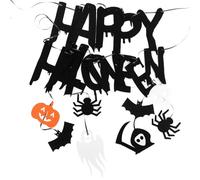 Banner Festivo Halloween Festivo Non Tessuto Nero per Feste | Decorazione Riutilizzabile, Facile da Appendere su Rami e Pareti, Stampa Fine, per Sfondi e Stanze Segrete