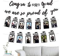 Banner fotografico con scritta "Congratulations Graduate Banner,High School Congrats Grad Props, Decorazioni per feste per asilo College Primarie Celebrazioni Eventi
