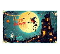 Banner Garage a tema,Dark Night Castle Backdroop,Tessuto in poliestere 100d,Con corda e anello in acciaio occhiello