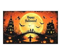 Banner Garage a tema,Dark Night Castle Backdroop,Tessuto in poliestere 100d,Con corda e anello in acciaio occhiello