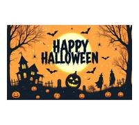 Banner Garage a tema,Dark Night Castle Backdroop,Tessuto in poliestere 100d,Con corda e anello in acciaio occhiello