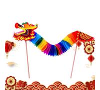 Banner ghirlanda di draghi di carta | set fai da te con drago di carta - Giocattoli educativi di creatività del burattino del drago di di Capodanno per la decorazione domestica