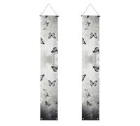 Banner grigio del portico della stampa di farfalle per il Ringraziamento,Banner per interni per porta d'ingresso,Per tutte le celebrazioni