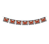 Banner in feltro con farfalla del giorno dei morti, 14 pezzi, arancione e | banner farfalla feltro per il giorno dei morti. 14 farfalle da 22,1 x 18 cm ciascuna. Include nastro nero di circa Lunghezza