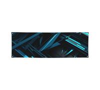 Banner in metallo blu personalizzato grande banner per Lndoor Outdoor Party Signs con quattro fori rotondi in metallo banner segno per decorazione festa aziendale