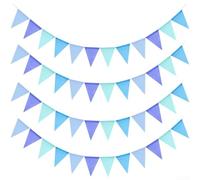 Banner in poliestere a tema compleanno, vacanze e matrimoni con bandiere triangolari e corda per appendere in modo sicuro, adatto per decorazione di eventi interni ed esterni (D)