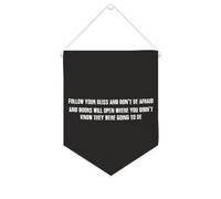 Banner in tela con scritta "Follow Your Bliss And Don't Be Afraid And Doors Will Open", 25,4 x 30,5 cm, motivazionale, da appendere alla parete, decorazione da parete per camera da letto, cameretta