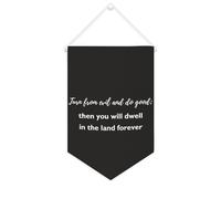 Banner in tela con scritta "Turn from Evil And Do Good; Then You Will Dwell in The Land Forever", 25,4 x 38,1 cm, motivazionale, da appendere alla parete, decorazione da parete per camera da letto