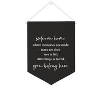 Banner in tela con scritta "Welcome Home", da appendere alla parete, per soggiorno, camera da letto, ufficio, vacanze, 30,5 x 40,6 cm