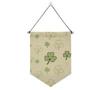 Banner in tessuto beige a quattro foglie di trifoglio da appendere con asta telescopica banner da cortile da appendere alla parete decorazioni per feste per ufficio, scuola, aula, dormitorio, casa