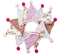 Banner in tessuto da 4 m, con 12 gagliardetti in cotone a doppia faccia, 17 x 17 cm, ghirlande triangolari floreali per feste di compleanno, cerimonie, cucina, camera da letto, decorazione multicolore